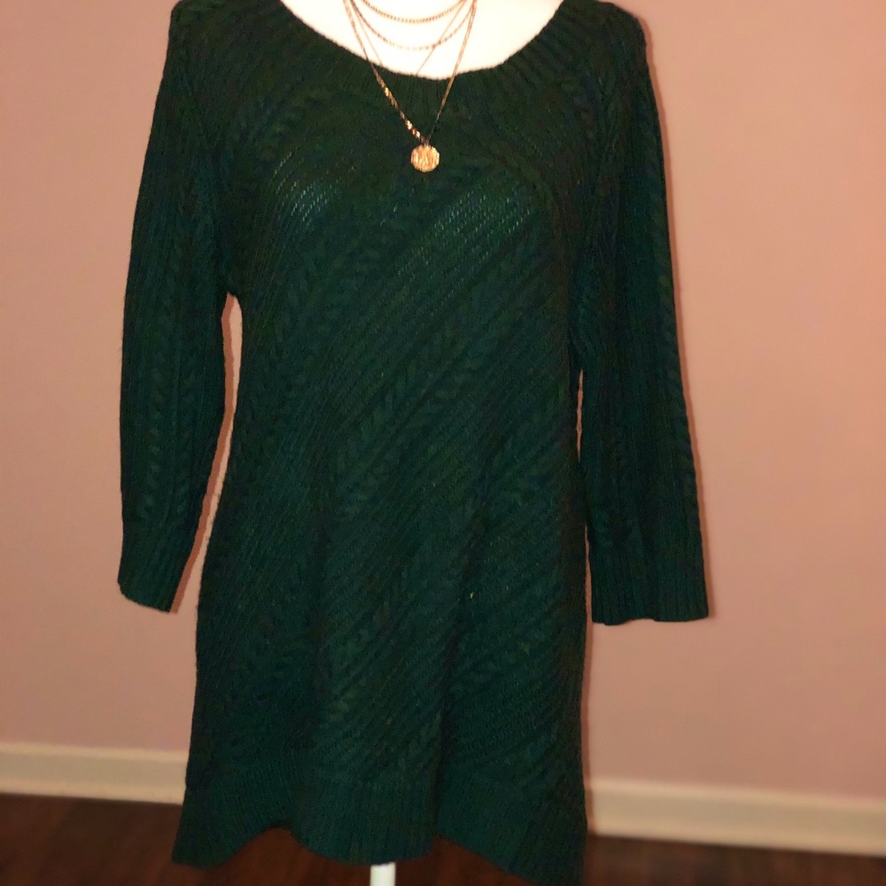 New York and Company green knit sweater